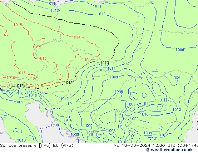 Yer basıncı EC (AIFS) Pzt 10.06.2024 12 UTC