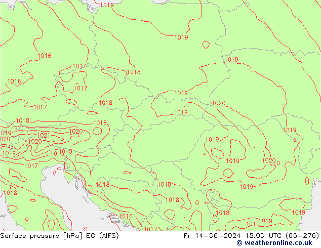 Luchtdruk (Grond) EC (AIFS) vr 14.06.2024 18 UTC