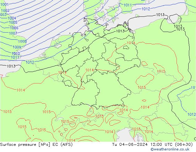 Presión superficial EC (AIFS) mar 04.06.2024 12 UTC