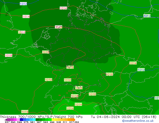 Thck 700-1000 hPa EC (AIFS) Ter 04.06.2024 00 UTC