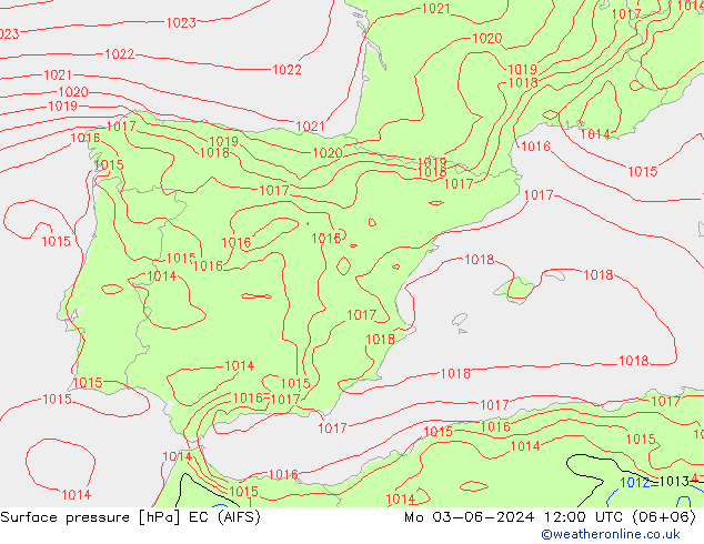 Luchtdruk (Grond) EC (AIFS) ma 03.06.2024 12 UTC