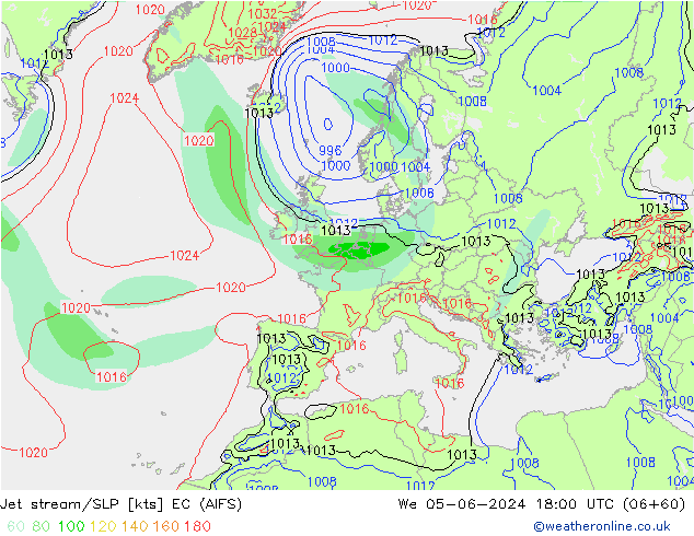 Polarjet/Bodendruck EC (AIFS) Mi 05.06.2024 18 UTC