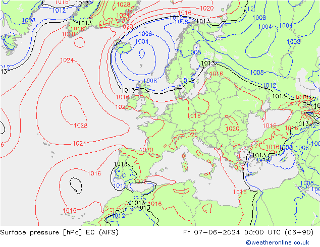 Luchtdruk (Grond) EC (AIFS) vr 07.06.2024 00 UTC