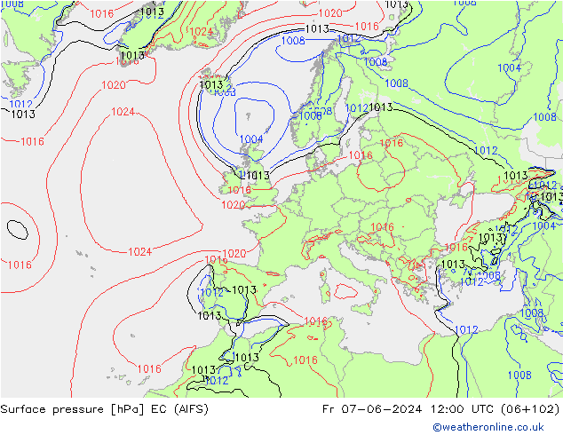 Bodendruck EC (AIFS) Fr 07.06.2024 12 UTC