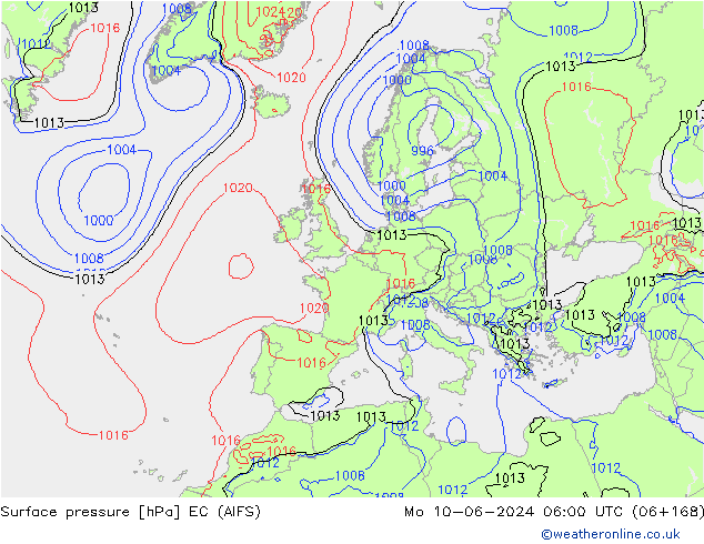 Luchtdruk (Grond) EC (AIFS) ma 10.06.2024 06 UTC