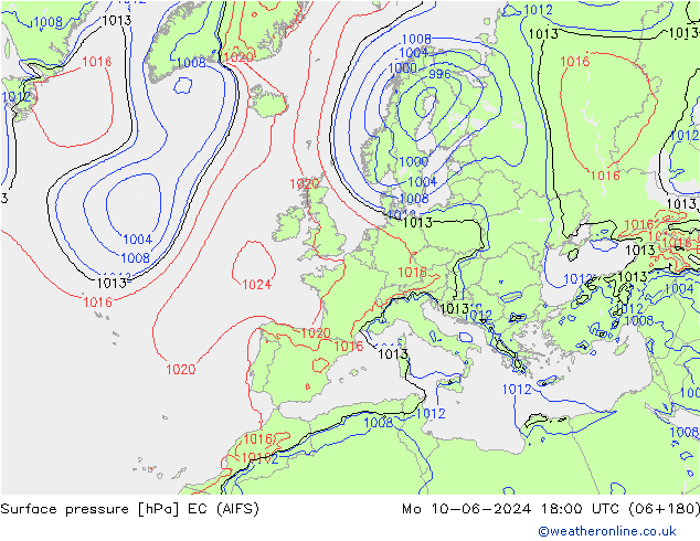 Bodendruck EC (AIFS) Mo 10.06.2024 18 UTC