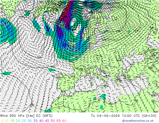 Viento 950 hPa EC (AIFS) mar 04.06.2024 12 UTC