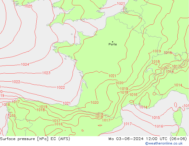 приземное давление EC (AIFS) пн 03.06.2024 12 UTC