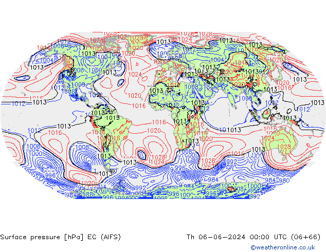 Pressione al suolo EC (AIFS) gio 06.06.2024 00 UTC