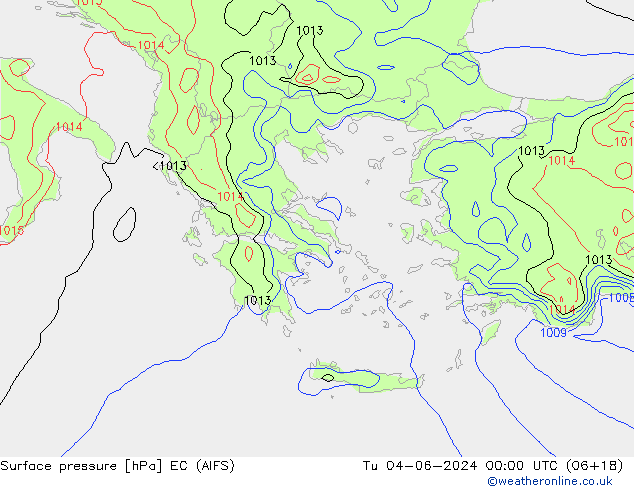 Presión superficial EC (AIFS) mar 04.06.2024 00 UTC