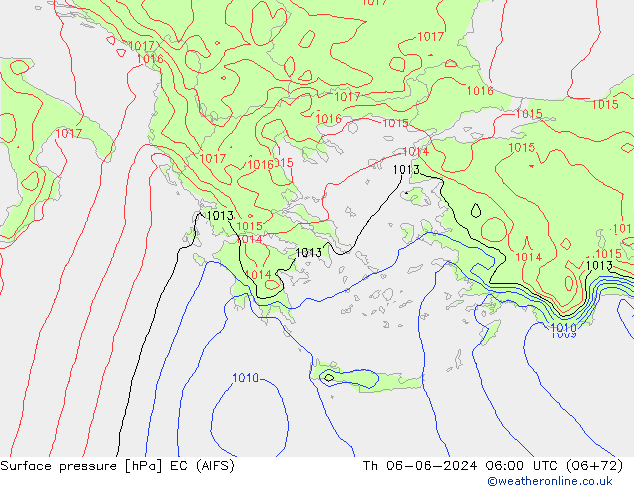 pressão do solo EC (AIFS) Qui 06.06.2024 06 UTC