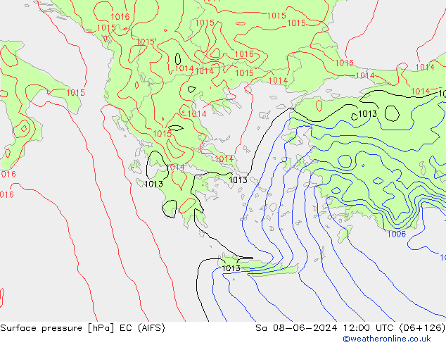 Luchtdruk (Grond) EC (AIFS) za 08.06.2024 12 UTC