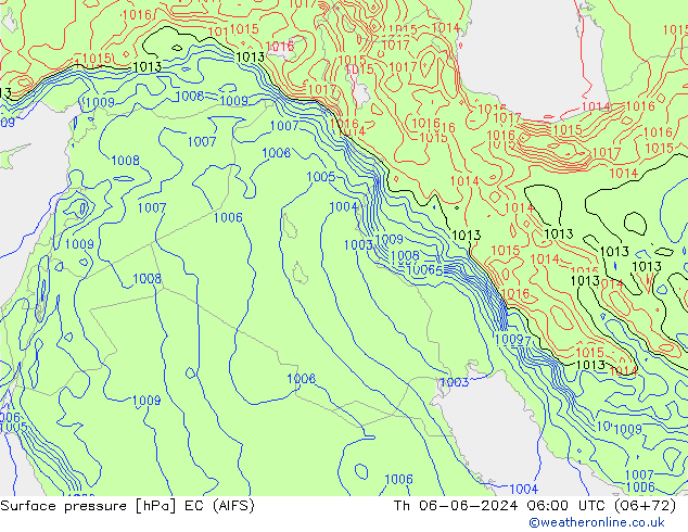 Luchtdruk (Grond) EC (AIFS) do 06.06.2024 06 UTC