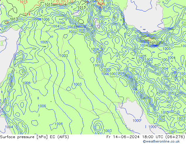 Yer basıncı EC (AIFS) Cu 14.06.2024 18 UTC