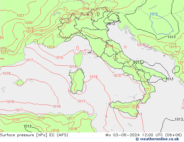 приземное давление EC (AIFS) пн 03.06.2024 12 UTC