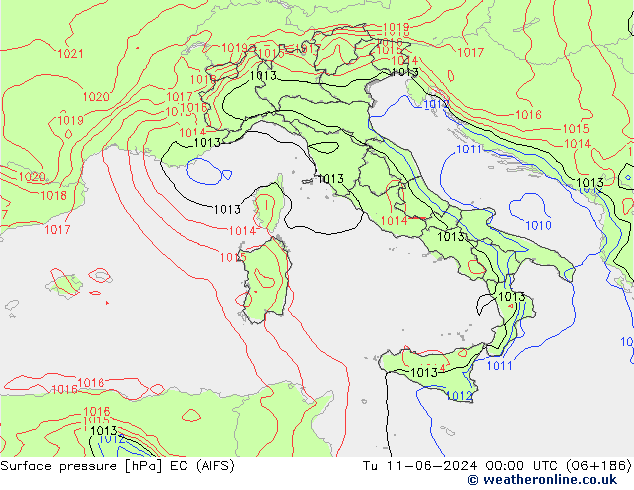 Bodendruck EC (AIFS) Di 11.06.2024 00 UTC