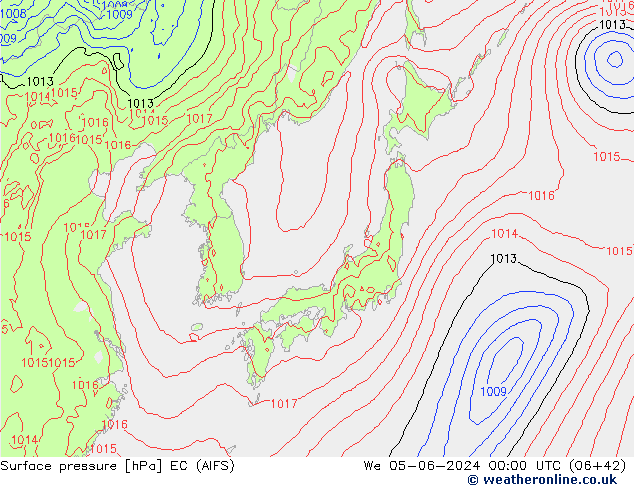 Yer basıncı EC (AIFS) Çar 05.06.2024 00 UTC