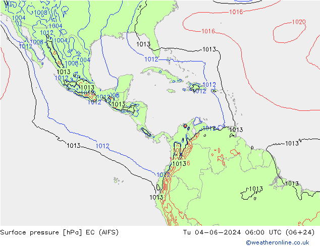 Presión superficial EC (AIFS) mar 04.06.2024 06 UTC