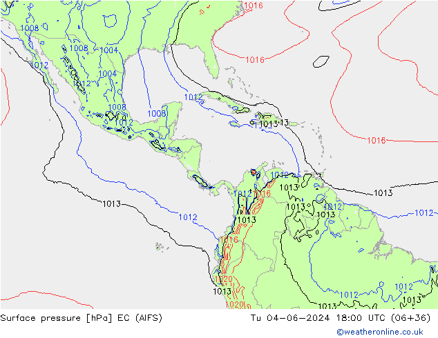 Pressione al suolo EC (AIFS) mar 04.06.2024 18 UTC