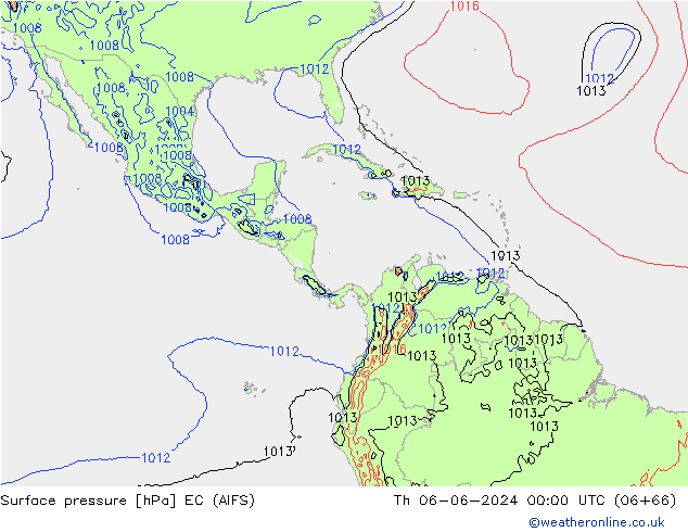 Pressione al suolo EC (AIFS) gio 06.06.2024 00 UTC