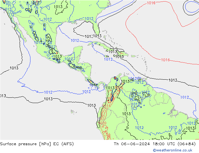 приземное давление EC (AIFS) чт 06.06.2024 18 UTC