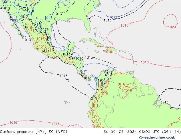 Luchtdruk (Grond) EC (AIFS) zo 09.06.2024 06 UTC