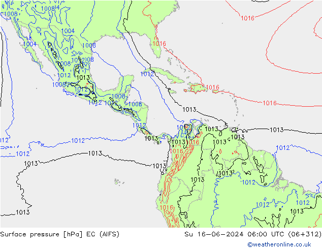 Yer basıncı EC (AIFS) Paz 16.06.2024 06 UTC