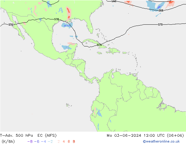 T-Adv. 500 hPa EC (AIFS) Po 03.06.2024 12 UTC