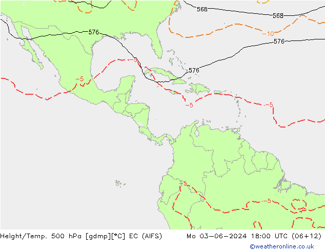 Height/Temp. 500 гПа EC (AIFS) пн 03.06.2024 18 UTC