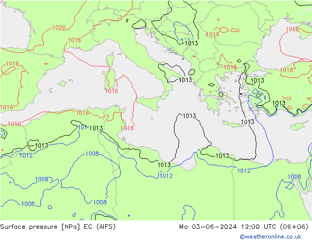 pression de l'air EC (AIFS) lun 03.06.2024 12 UTC