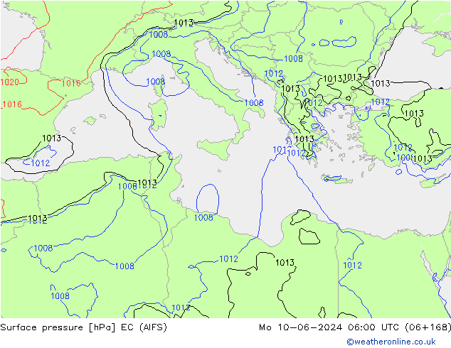 pression de l'air EC (AIFS) lun 10.06.2024 06 UTC