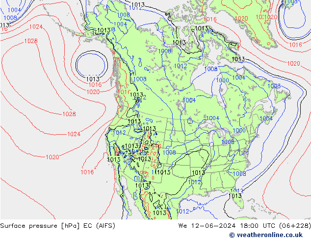 Luchtdruk (Grond) EC (AIFS) wo 12.06.2024 18 UTC