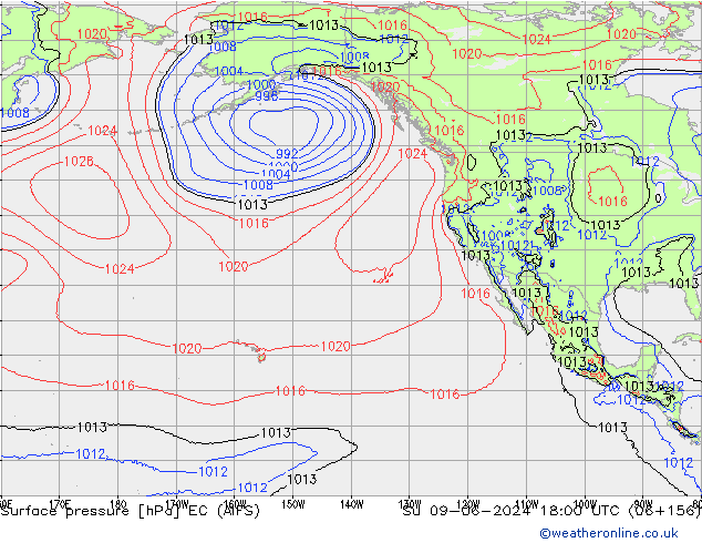 pressão do solo EC (AIFS) Dom 09.06.2024 18 UTC