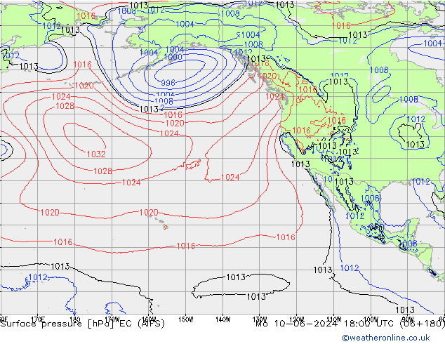 Surface pressure EC (AIFS) Mo 10.06.2024 18 UTC