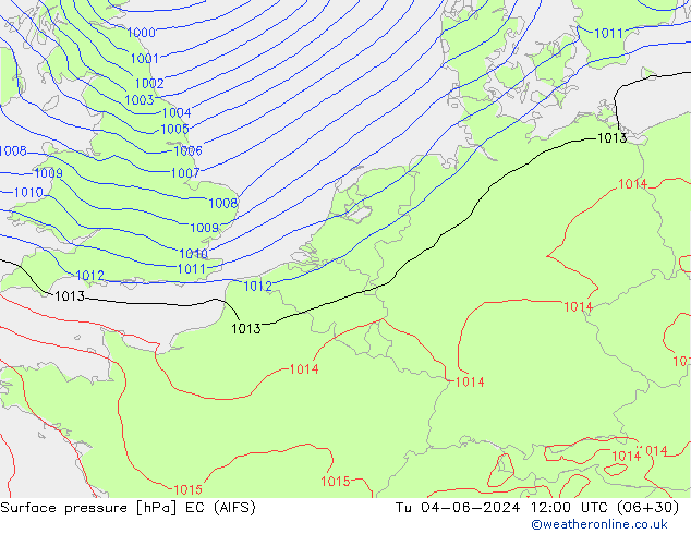 Pressione al suolo EC (AIFS) mar 04.06.2024 12 UTC