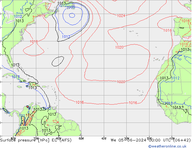 Surface pressure EC (AIFS) We 05.06.2024 00 UTC