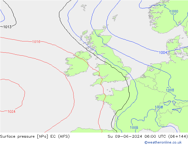 приземное давление EC (AIFS) Вс 09.06.2024 06 UTC