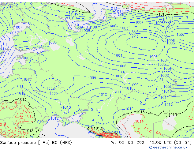 Yer basıncı EC (AIFS) Çar 05.06.2024 12 UTC