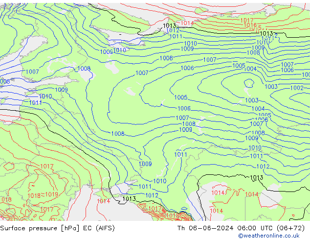 pression de l'air EC (AIFS) jeu 06.06.2024 06 UTC