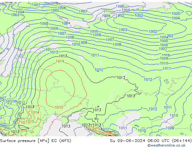 Bodendruck EC (AIFS) So 09.06.2024 06 UTC