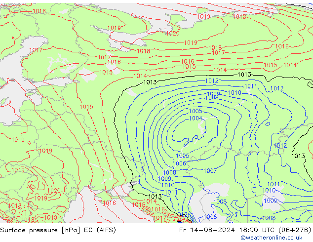 pressão do solo EC (AIFS) Sex 14.06.2024 18 UTC