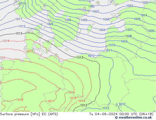 Yer basıncı EC (AIFS) Sa 04.06.2024 00 UTC