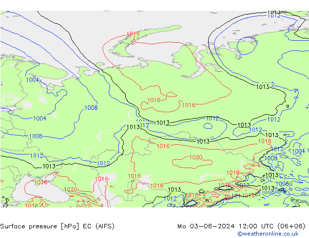 pression de l'air EC (AIFS) lun 03.06.2024 12 UTC