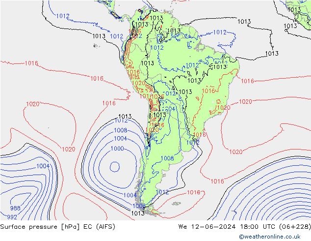 Luchtdruk (Grond) EC (AIFS) wo 12.06.2024 18 UTC