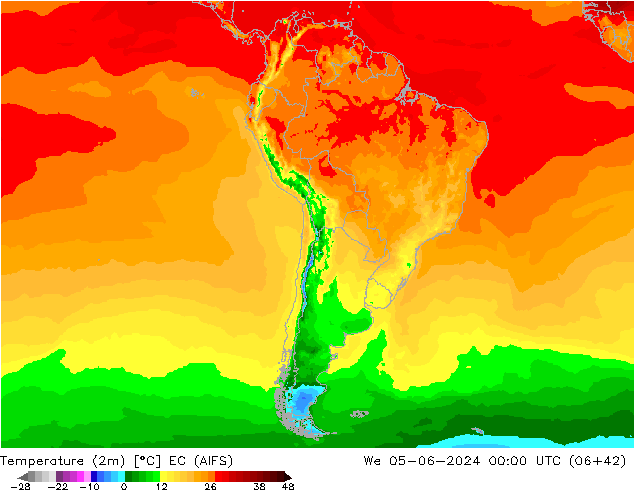 Temperature (2m) EC (AIFS) We 05.06.2024 00 UTC