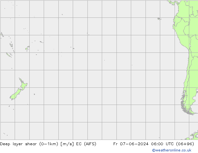 Deep layer shear (0-1km) EC (AIFS) Cu 07.06.2024 06 UTC