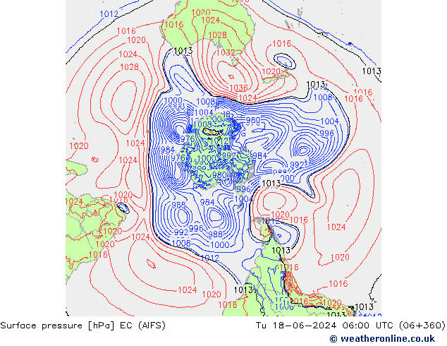 Presión superficial EC (AIFS) mar 18.06.2024 06 UTC