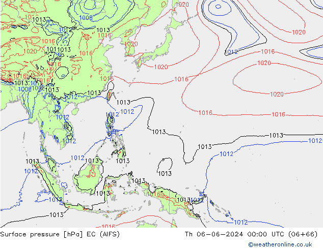 Surface pressure EC (AIFS) Th 06.06.2024 00 UTC