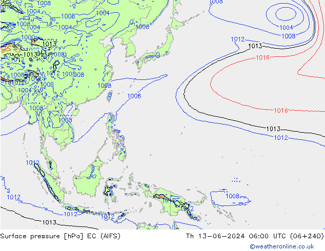 pression de l'air EC (AIFS) jeu 13.06.2024 06 UTC