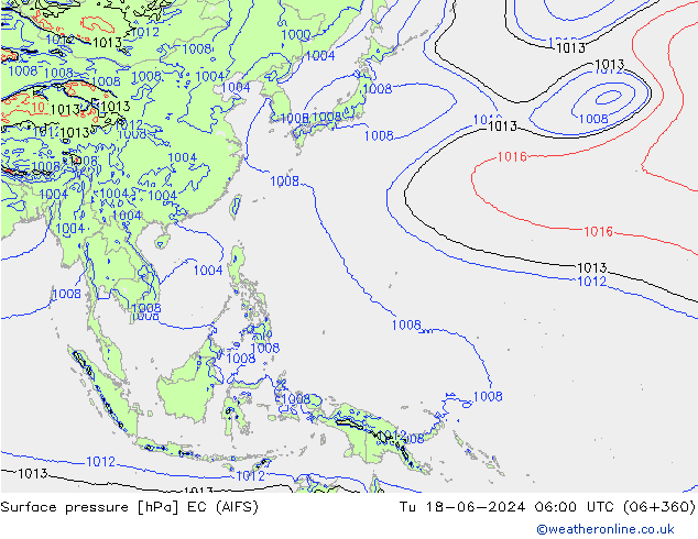 Luchtdruk (Grond) EC (AIFS) di 18.06.2024 06 UTC